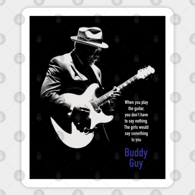 Buddy Guy silhouette Sticker by BAJAJU